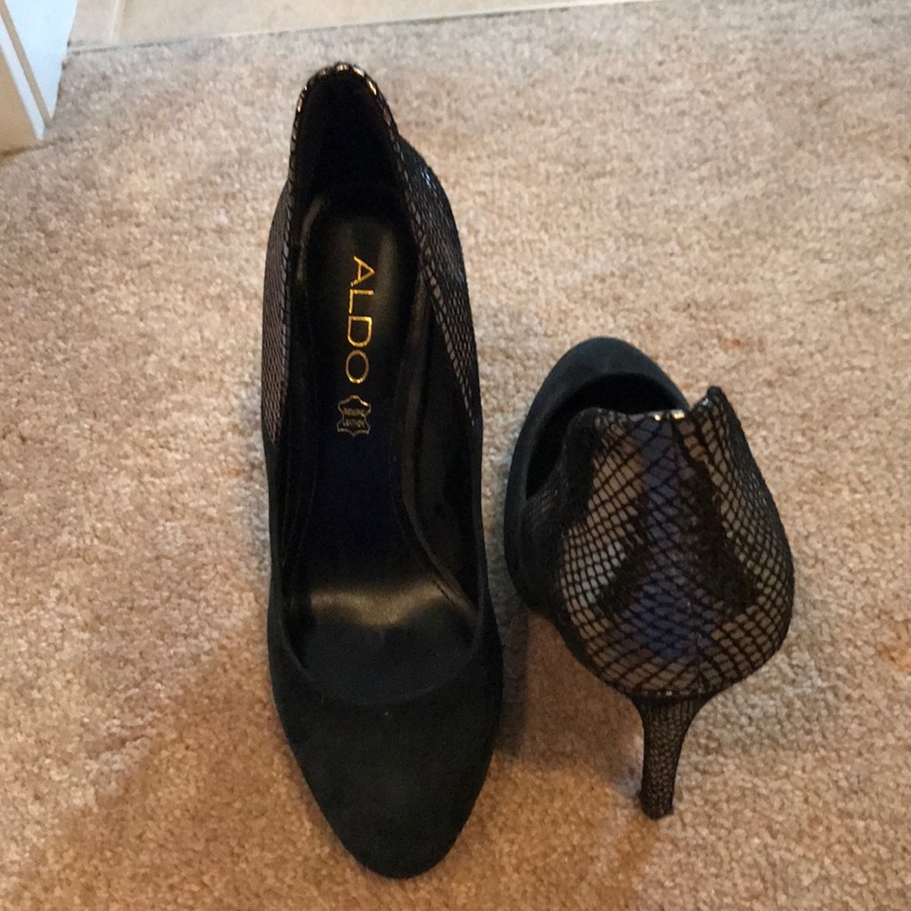 Black Suede Aldo heels